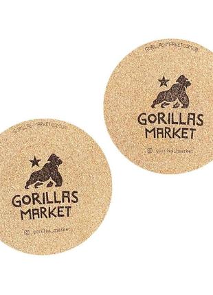 Подставка пробковая под чашку gorillas market 6шт