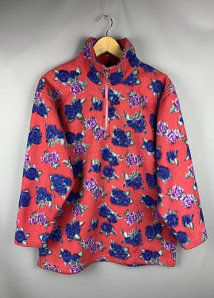 Vintage винтажный флис с розами