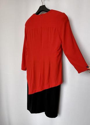 Винтажное платье 80е michael strum красное чёрное с подплечиками винтаж из 80х3 фото