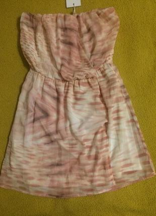 Рожево-біле плаття bershka1 фото