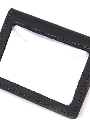 Вместительная обложка на автодокументы в винтажной коже украина grande pelle 16709 черная