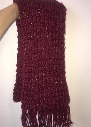 Шарф крупной вязки шерстяной