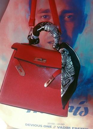 Сумка hermes kelly 32см червона2 фото