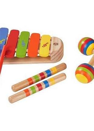Музичні дерев'яні інструменти playtive барабан, ксилофон, маракаси, тони4 фото