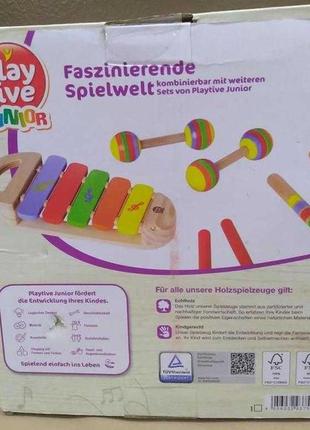 Музичні дерев'яні інструменти playtive барабан, ксилофон, маракаси, тони7 фото