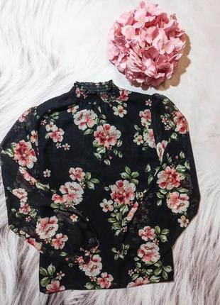 Шифонова блуза в квітковий принт1 фото