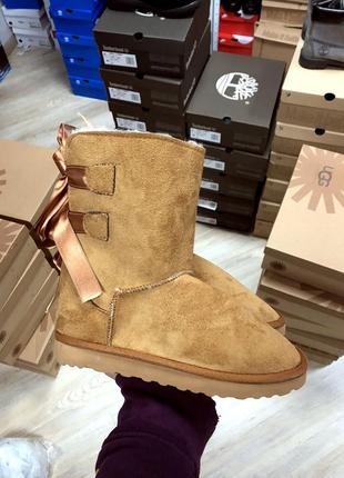❄️ugg brown button❄️угги жіночі з бантом, угги женские коричневые