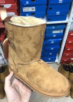 ❄️ugg brown button❄️угги жіночі з бантом, угги женские коричневые6 фото