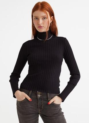 Гольф лонгслів водолазка в рубчик h&m / лонгслив