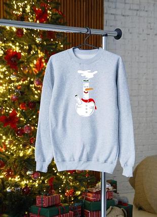Зимний мужской новогодний свитшот снеговик