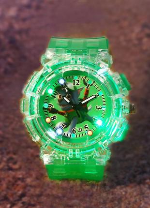 Дитячий годиник з лед підсвіткою щенячий патруль роккі зелений