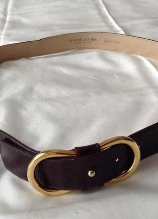 Пояс, ремень из натуральной кожи. 83-95 см. коричневый. италия.