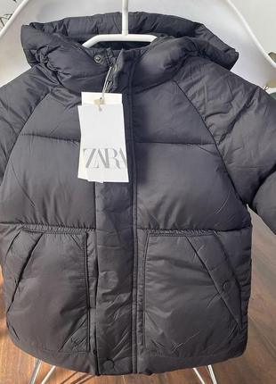 Шикарная куртка zara на зиму, эко пуховик испания2 фото