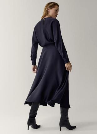 Довге розлітаюче ,розкльошонне плаття з рукавами з нової колекції massimo dutti розмір xl (42)2 фото