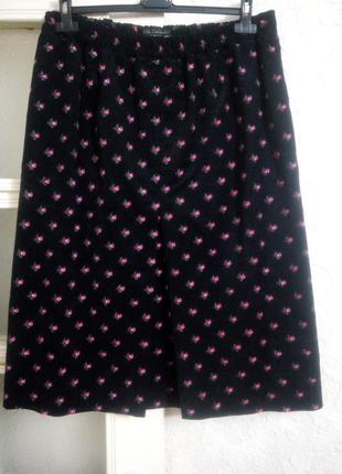 Вельветовая юбка со складкой 20-22,р2 фото