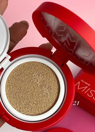 Тональний крем-кушон missha velvet finish cushion spf50+/pa+++ тон 212 фото