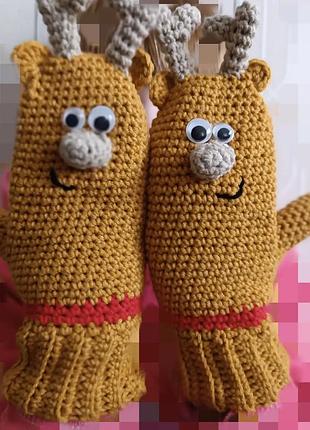 Рукавички лисички варежки перчатки митенки звероварежки