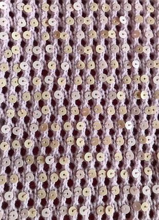 Трикотажное болеро, расшитое по всему полотну паетками