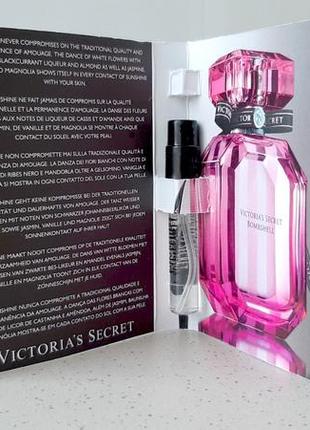 Victoria's secret bombshell✨оригинал миниатюра пробник mini vial spray 2 мл книжка5 фото