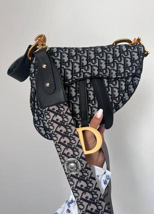 Женская сумка  saddle black grey