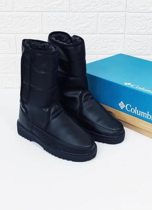 Мужские зимние дутики columbia на липучке дутиші коламбія зима чорні5 фото