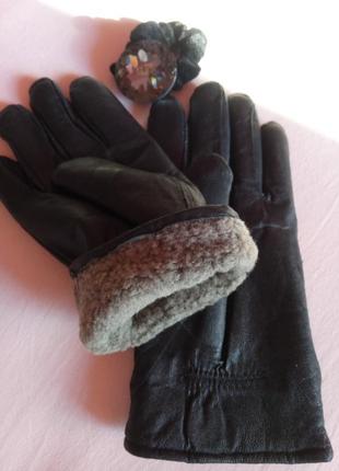 Новые зимние женские  кожаные перчатки7 фото