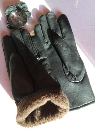 Новые зимние женские  кожаные перчатки10 фото