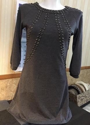 Орігінальна сукня із заклепками, 10/38, заміри на фото