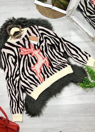 Вязаный свитерок с оленем с биркой