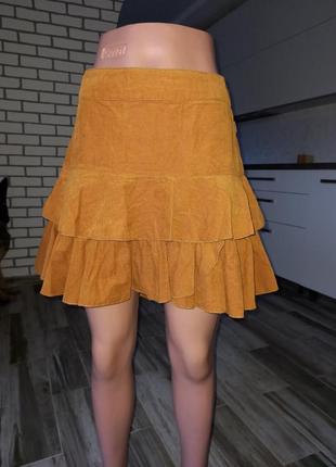 Дуже гарна вельветова спідниця кльош юбка міні