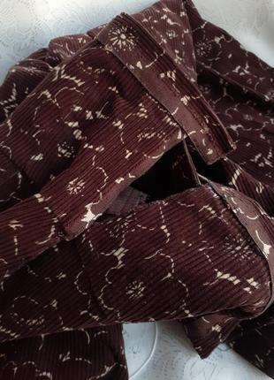 Винтаж! 🌰 кюлоты 100% хлопок вельвет юбка-шорты шоколад со складками капри широкие ручная работа9 фото