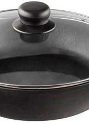 Сковорода-смаження чавунна "наша майстерня" ø 28 см зі скляною кришкою