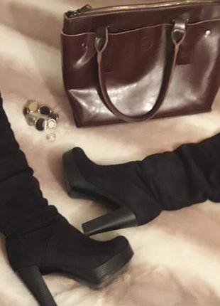 Замшевые сапоги