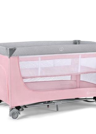 Ліжко-манеж kinderkraft leody grey (kcleod00gry0000) рожевий