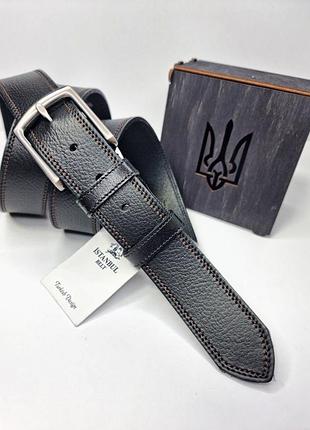 Ремінь чоловічий шкіряний чорний/ ремень пояс мужской кожаный