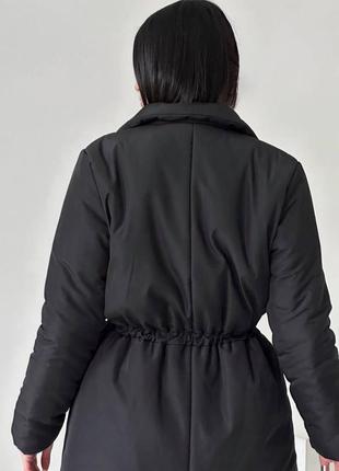 Тренч плащ двойка зимний теплый с жилетом черный бежевый длинный стильный пальто курточка парка пуховик кардиган3 фото