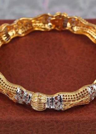 Браслет бэнгл xuping jewelry клеопатра 60 мм 12 мм на руку от 17 см до 19 см золотистый
