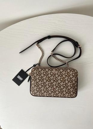 Женская брендовая кожаная сумочка dkny veronica double zip crossbody сумка кроссбоди оригинал кожа дкну на подарок жене подарок девушке