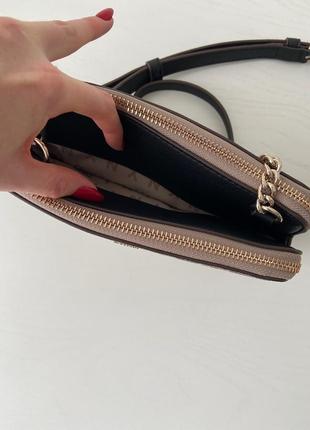 Женская брендовая кожаная сумочка dkny veronica double zip crossbody сумка кроссбоди оригинал кожа дкну на подарок жене подарок девушке6 фото