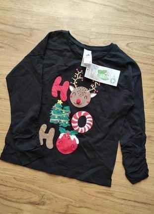 Дитячий реглан для дівчинки новорічний олень c & a р. 122