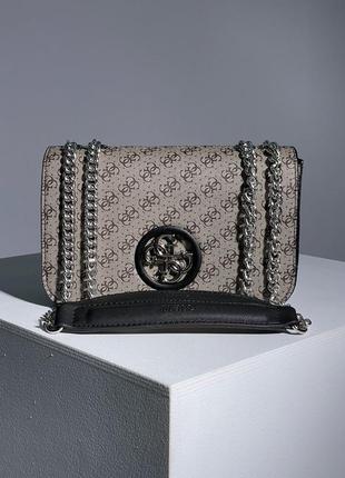 Женская серая сумка с регулируемой цепочкой guess🆕небольшая удобная сумка