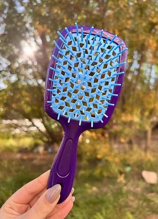 Гребінець для волосся "super brush" фіолетовий з блакитним в пакеті