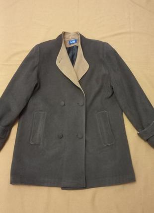 Стильне пальто без коміра, вовна. кашемір, англія no2gb4 фото