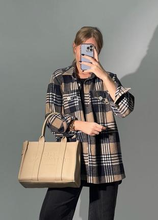 Женская вместительная бежевая сумка с ручками marc jacobs🆕 большая сумка