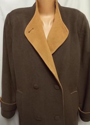 Стильне пальто без коміра, вовна. кашемір, англія no2gb2 фото