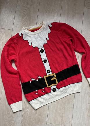 Новорічний светр/світер санти . одяг для фотосесії