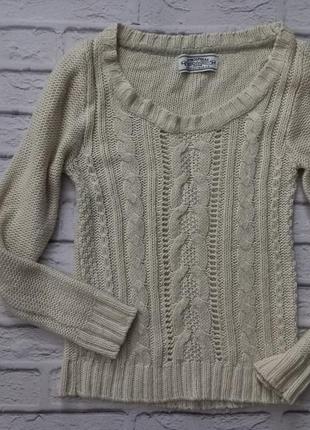 Белый свитер, молочный свитер, кофта вязанная, свитер цвета слоновой кости1 фото