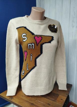 Джемпер теплий пуловер светр бежевого кольору туреччина1 фото