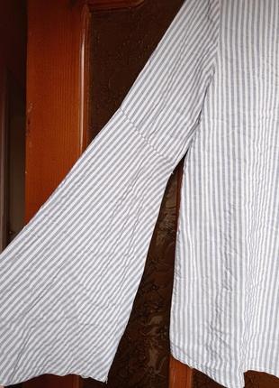 Легенька блуза в полоску рукав волан2 фото