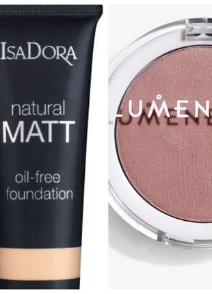 Тональна основа isadora та рум'яна скульптор lumene, фінляндія